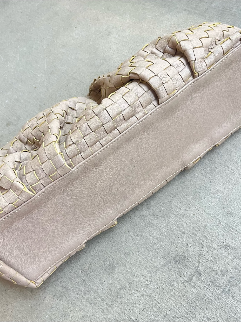 NWT Cleobella Gigi tan leather woven clutch - Picture 6 of 8